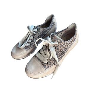 Paul Green Posh Leopard Print Perforated Sneakers UK4 US 6.5